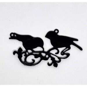 1pcs Beads for Jewelry #19621 Large Black Metal Bird Pendant
